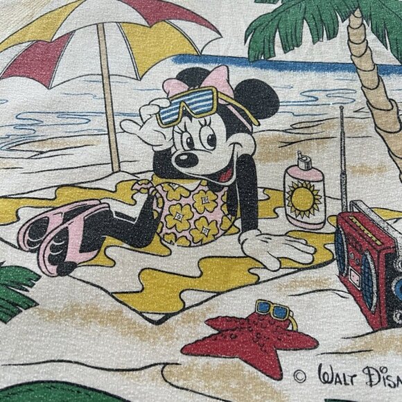 Vintage 90’s Sunday Comics Minnie Mouse Long T-shirt Sz L All Over Print AOP - Picture 2 of 12
